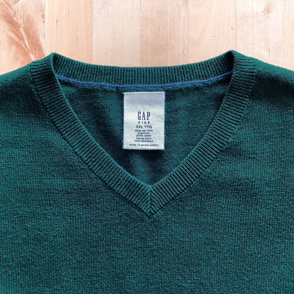 Gap Organic Cotton V-Neck Sweater Boys XXL - Picture 2 of 3